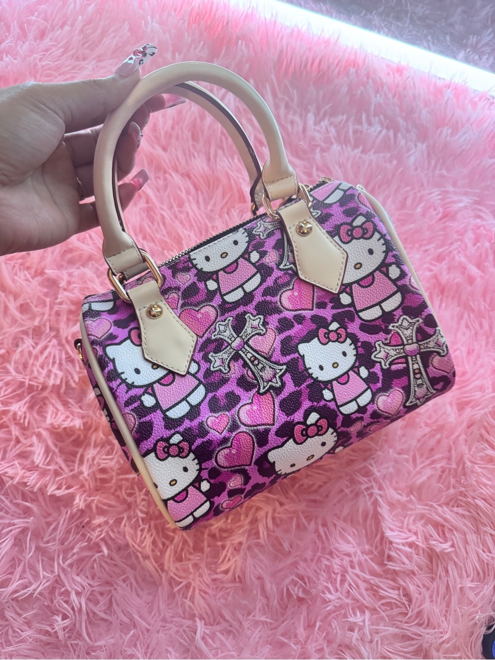 Hello Kitty Pink and Cream Mini Dome Satchel